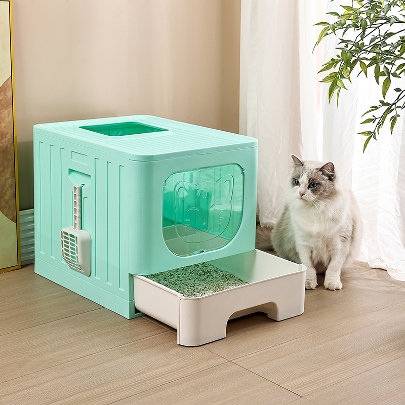 Splash-proof and Leak-proof Spacious Drawer Cat Litter Box