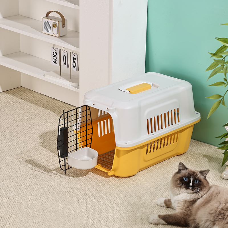 Durable Pet Carrier with Sturdy Plastic & Metal Doors
