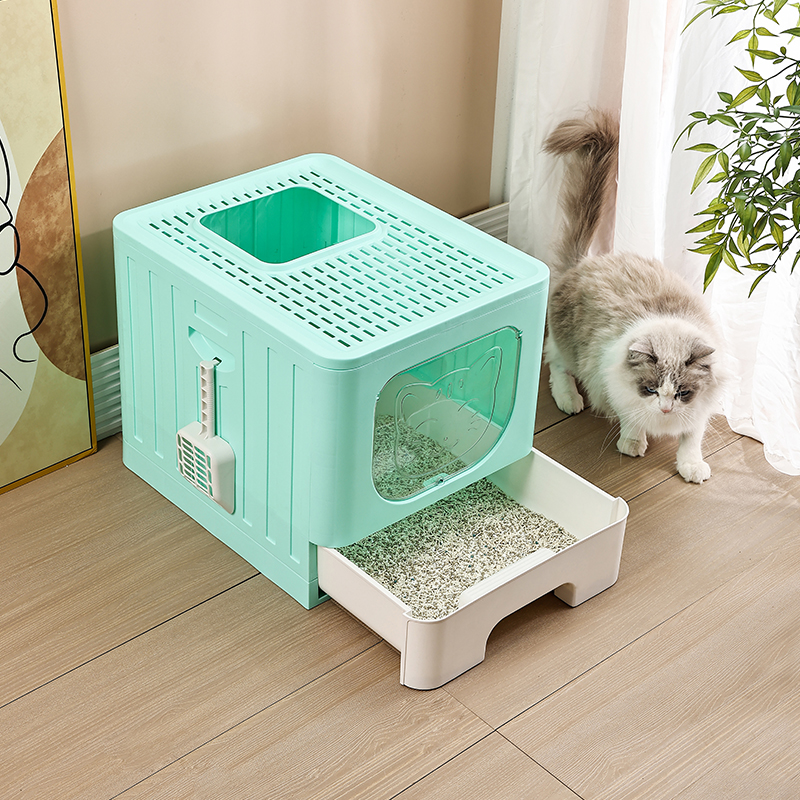 Splash-proof and Leak-proof Spacious Drawer Cat Litter Box