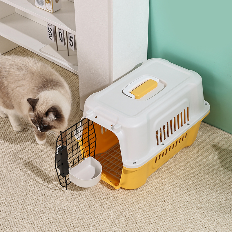 Durable Pet Carrier with Sturdy Plastic & Metal Doors