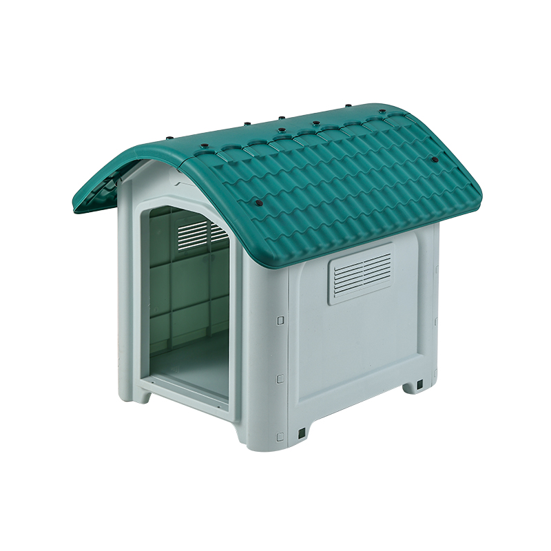 Weatherproof Outdoor Dog House with Metal Door and Skylight