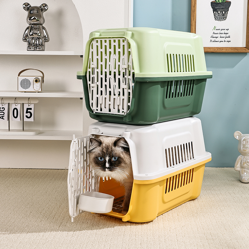 Durable Pet Carrier with Sturdy Plastic & Metal Doors