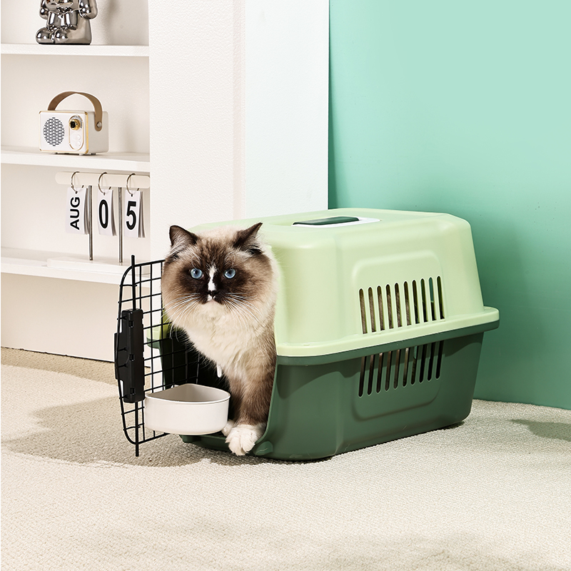 Durable Pet Carrier with Sturdy Plastic & Metal Doors