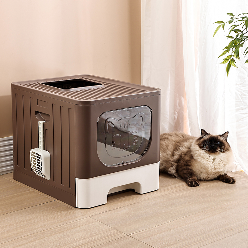 Splash-proof and Leak-proof Spacious Drawer Cat Litter Box