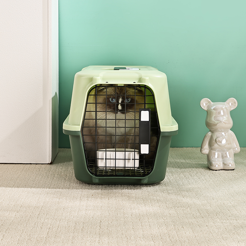 Durable Pet Carrier with Sturdy Plastic & Metal Doors