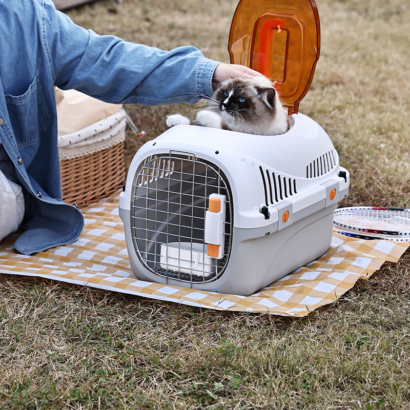 Easy Feeding & Portable Escape-proof Airline Pet Carrier