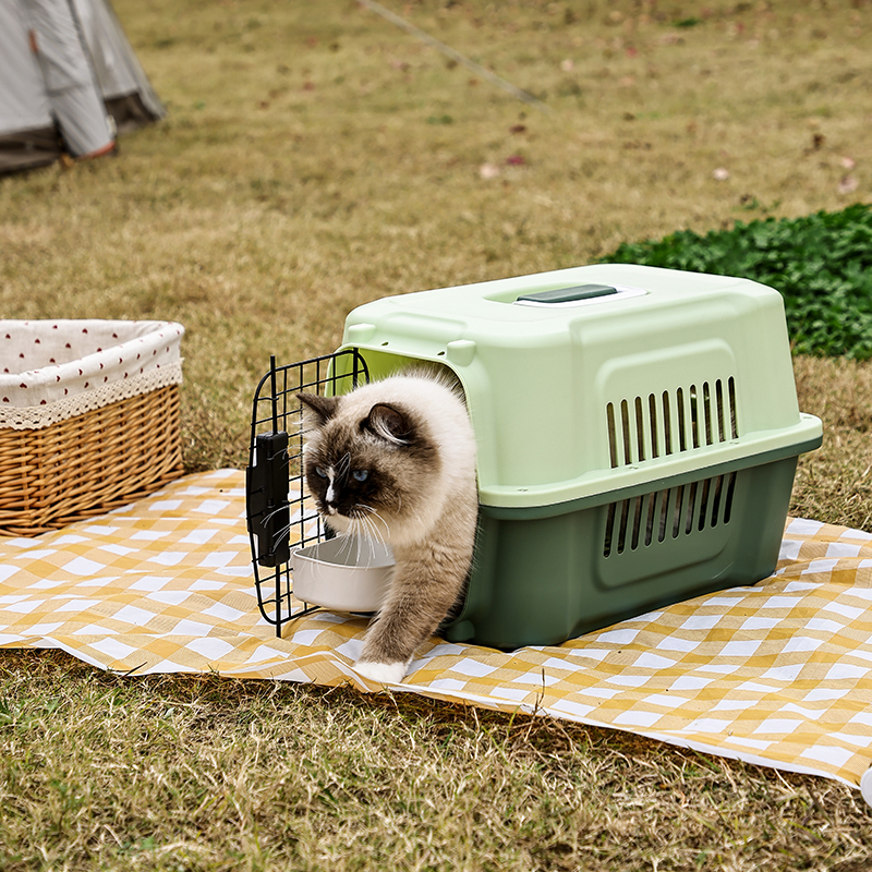 Durable Pet Carrier with Sturdy Plastic & Metal Doors