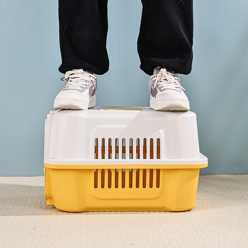 Durable Pet Carrier with Sturdy Plastic & Metal Doors