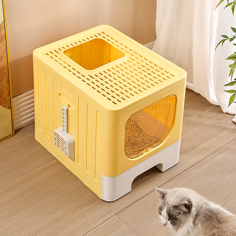 Splash-proof and Leak-proof Spacious Drawer Cat Litter Box