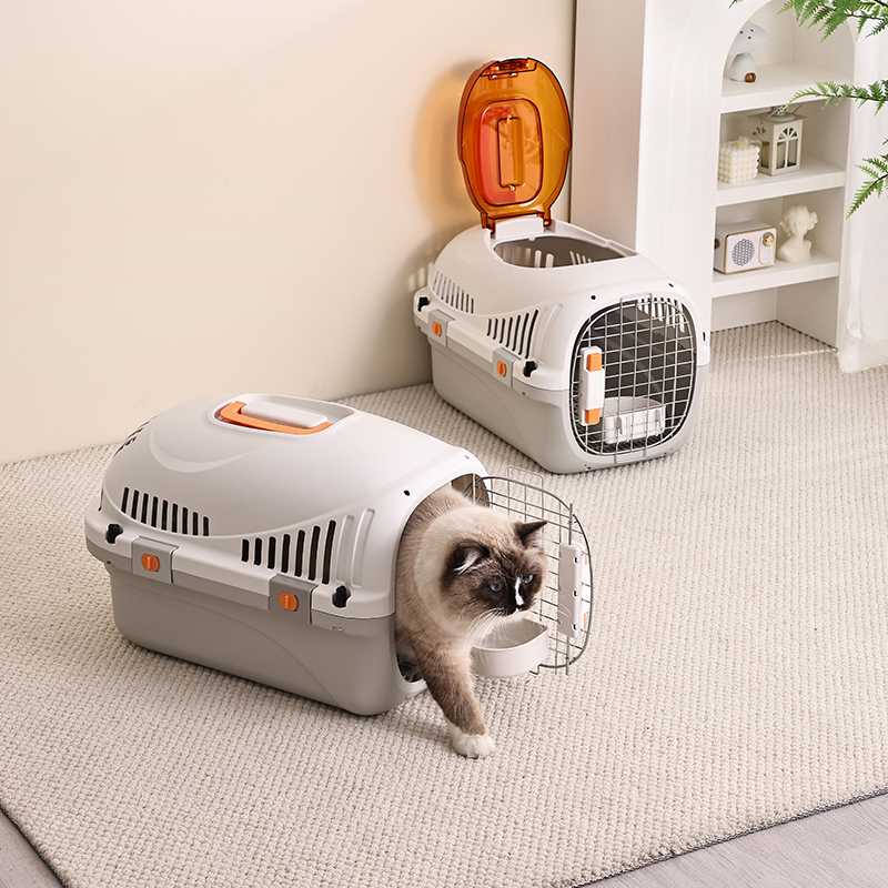 Easy Feeding & Portable Escape-proof Airline Pet Carrier