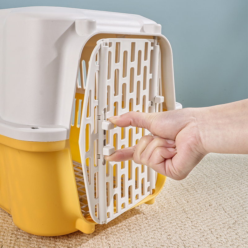 Durable Pet Carrier with Sturdy Plastic & Metal Doors