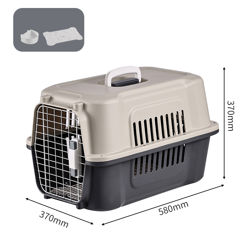 Durable Pet Carrier with Sturdy Plastic & Metal Doors