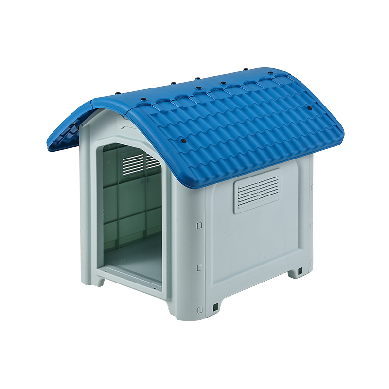 Weatherproof Outdoor Dog House with Metal Door and Skylight