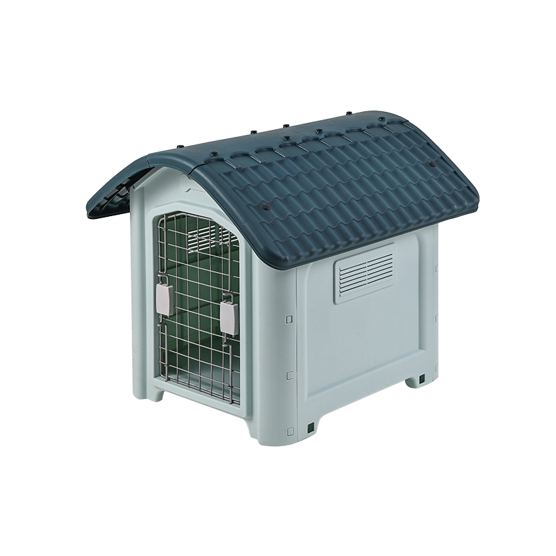 Weatherproof Outdoor Dog House with Metal Door and Skylight