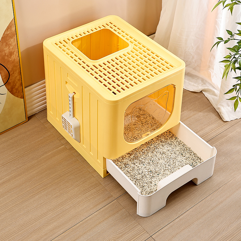 Splash-proof and Leak-proof Spacious Drawer Cat Litter Box