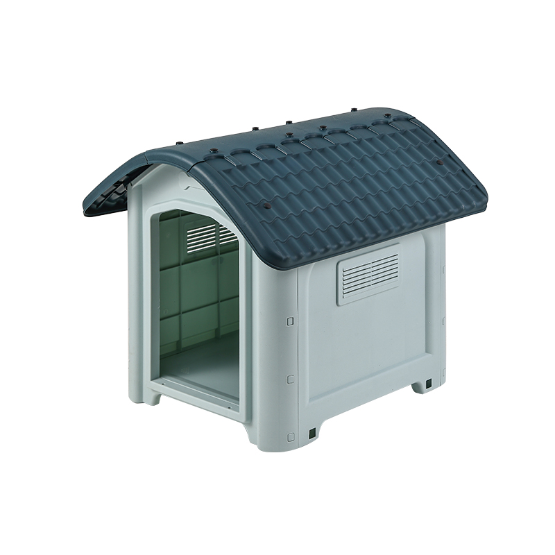 Weatherproof Outdoor Dog House with Metal Door and Skylight
