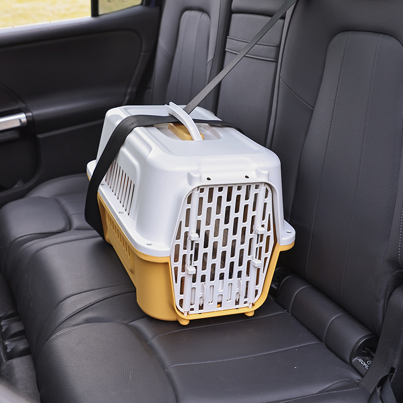 Durable Pet Carrier with Sturdy Plastic & Metal Doors