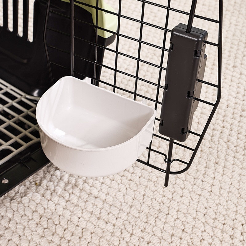 Large Pet Carrier with Top Hatch & Removable Bowls