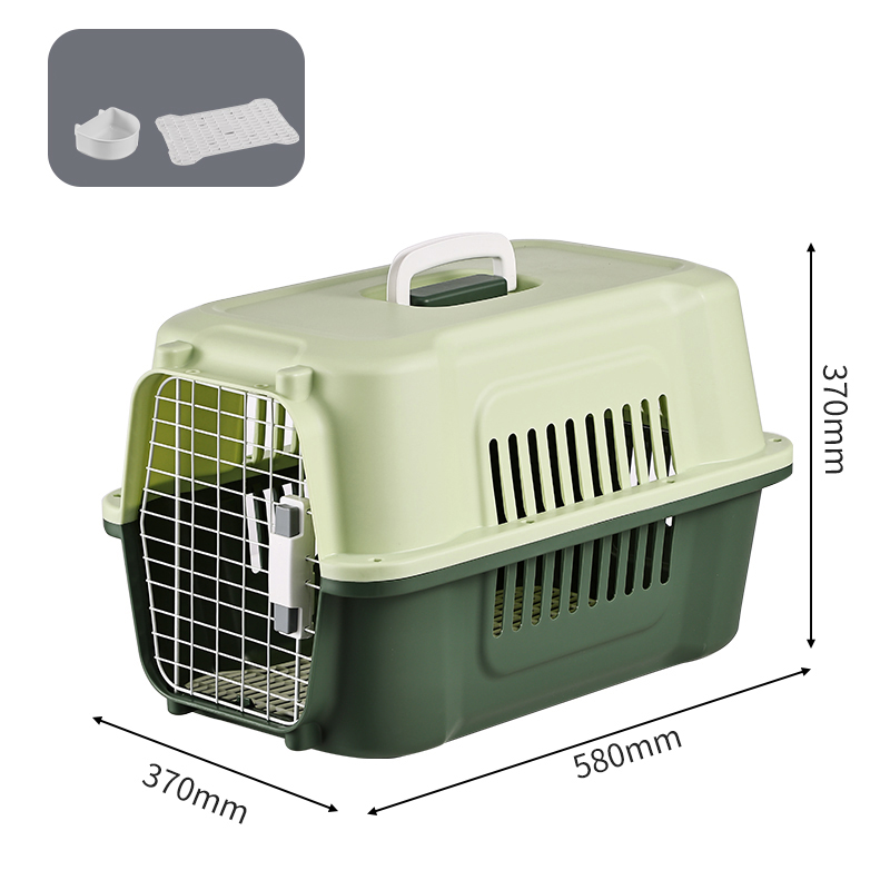 Durable Pet Carrier with Sturdy Plastic & Metal Doors