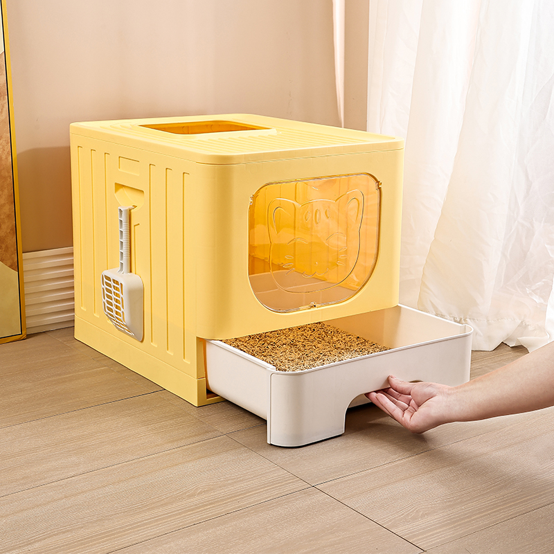 Splash-proof and Leak-proof Spacious Drawer Cat Litter Box