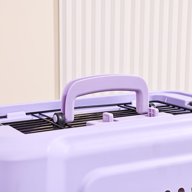 Large Pet Carrier with Top Hatch & Removable Bowls
