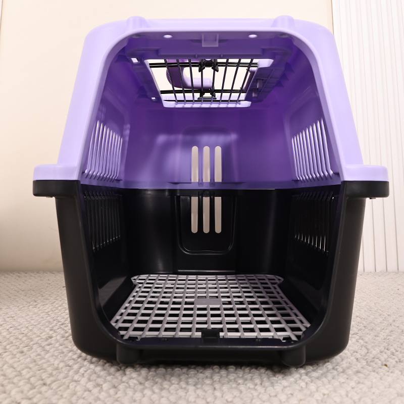 Large Pet Carrier with Top Hatch & Removable Bowls
