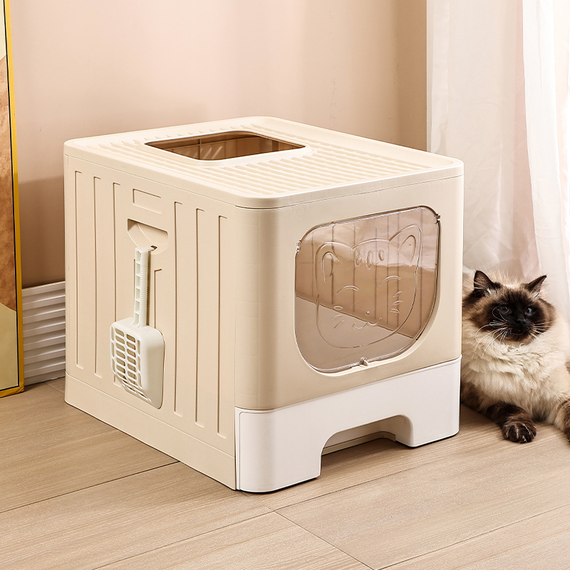 Splash-proof and Leak-proof Spacious Drawer Cat Litter Box